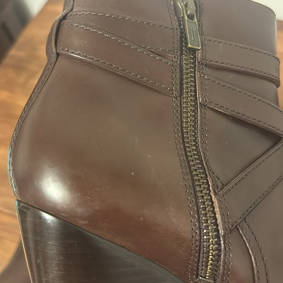 Frye Cece Jodhpur Leather Wedge Brown Bootie - Picture 10 of 14